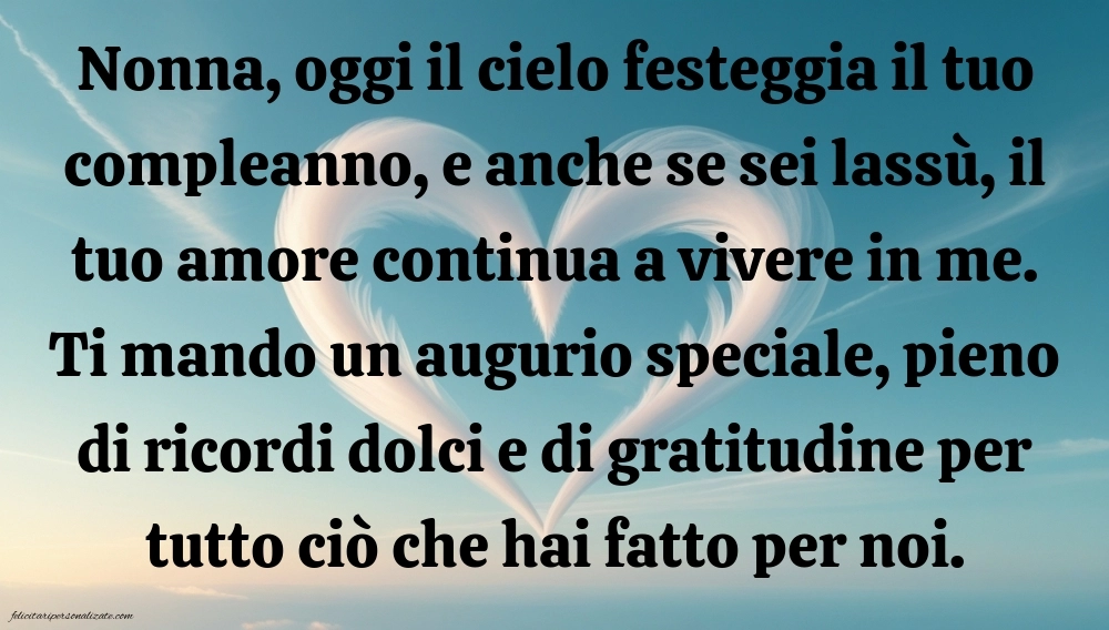 Immagini di Buon Compleanno Nonna in Cielo: Compleanno (Commemorazione)
