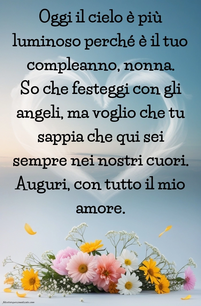 Immagini di Buon Compleanno Nonna in Cielo: Compleanno (Commemorazione)