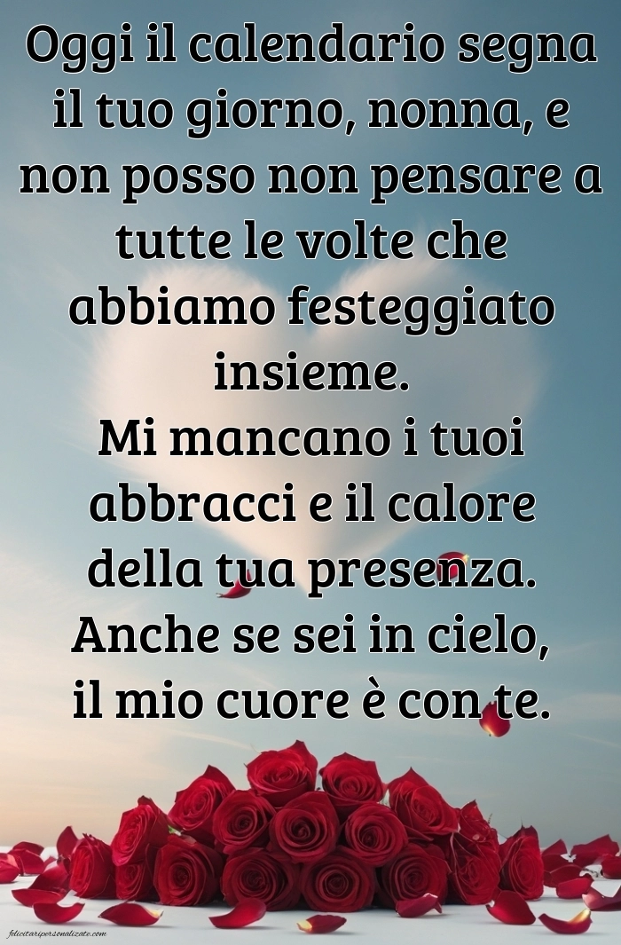 Immagini di Buon Compleanno Nonna in Cielo: Compleanno (Commemorazione)