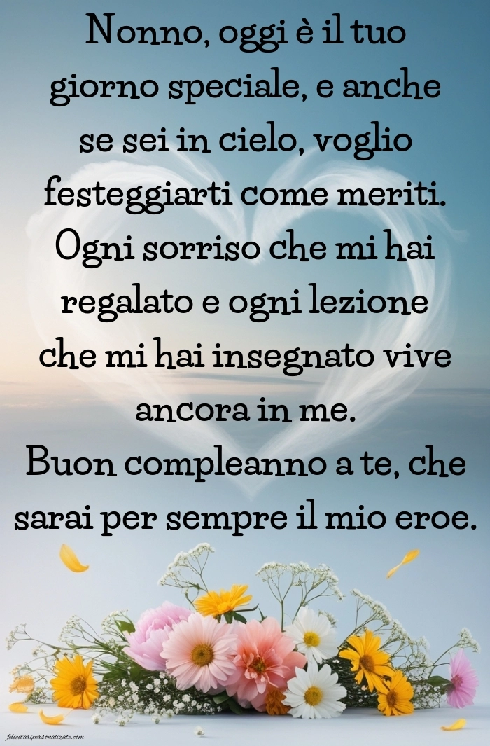 Immagini di Buon Compleanno Nonno in Cielo: Compleanno (Commemorazione)