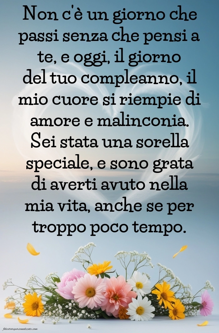 Immagini di Buon Compleanno Sorella in Cielo: Compleanno (Commemorazione)