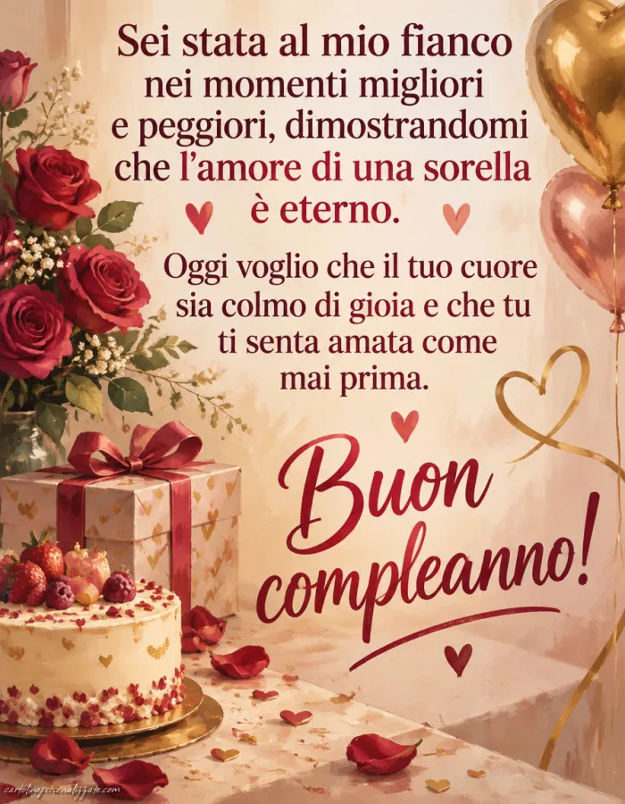 Immagini di Buon Compleanno Sorella: 