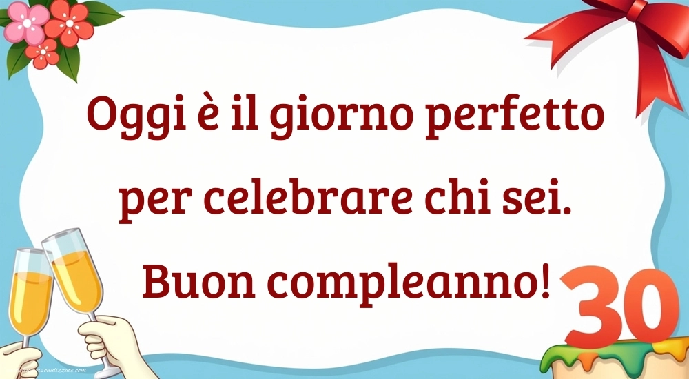 Immagini Buon Compleanno 30 Anni: Champagne e torta