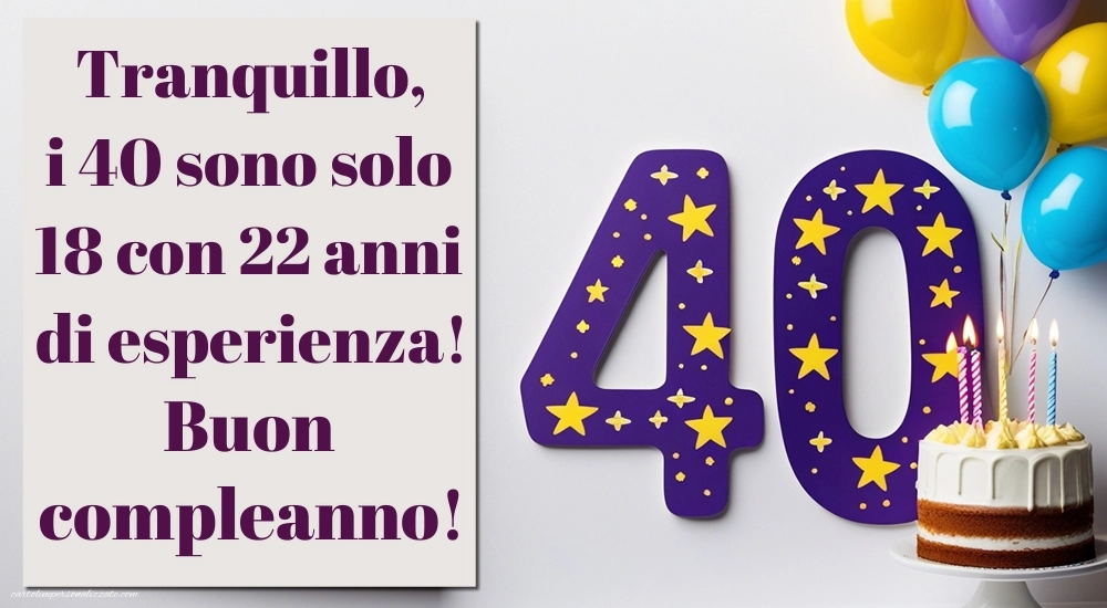 Immagini Buon Compleanno 40 Anni: Torta e palloncini