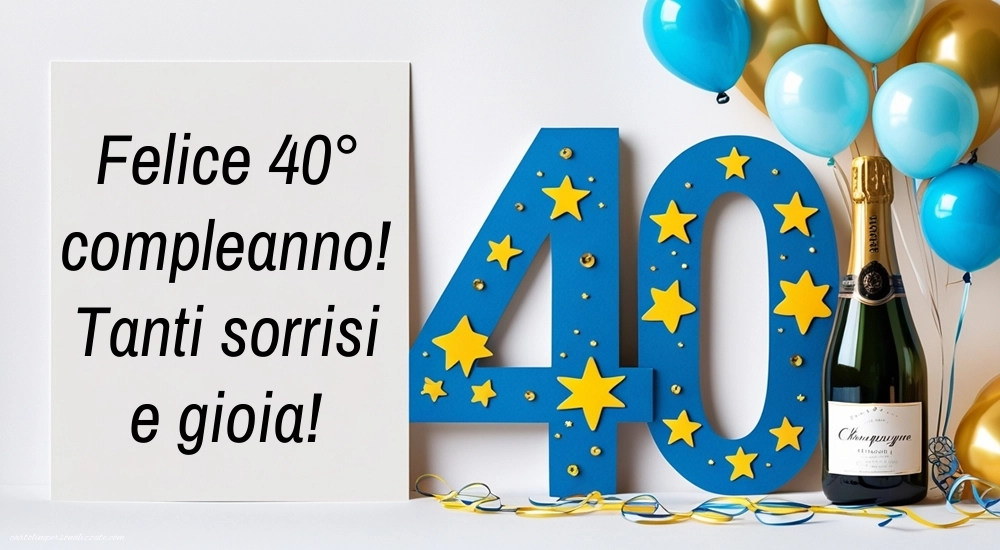 Immagini Buon Compleanno 40 Anni: Champagne e palloncini