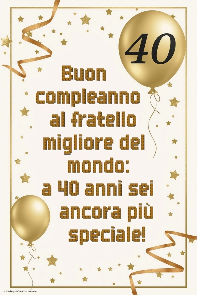 Immagini di Buon Compleanno 40 Anni Fratello: Palloncini