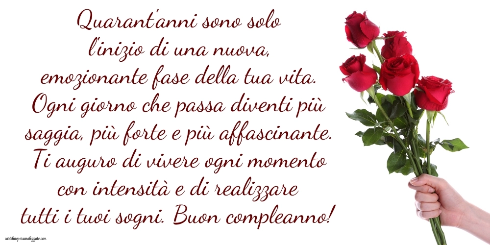 Immagini di Buon Compleanno 40 Anni Sorella: Fiori