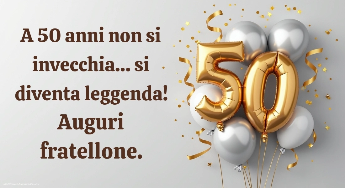 Immagini di Buon Compleanno 50 Anni Fratello: Palloncini
