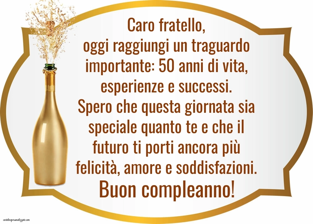 Immagini di Buon Compleanno 50 Anni Fratello: Champagne
