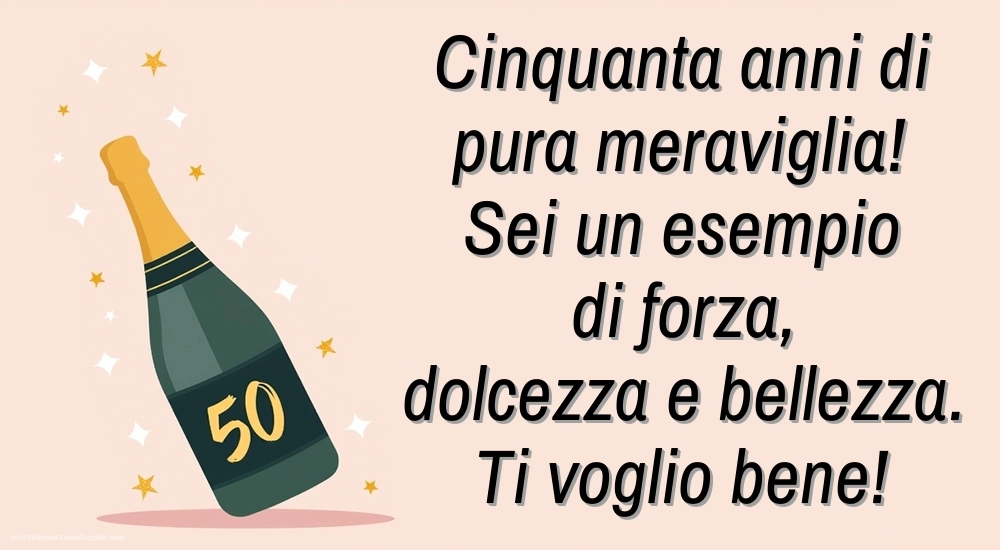 Immagini di Buon Compleanno 50 Anni Sorella: Champagne