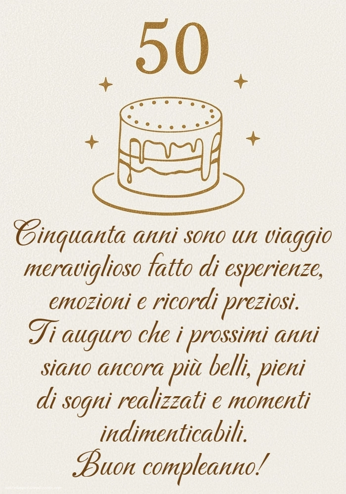 Immagini di Buon Compleanno 50 Anni Sorella: Torta