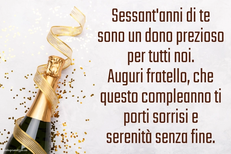 Immagini di Buon Compleanno 60 Anni Fratello: Champagne