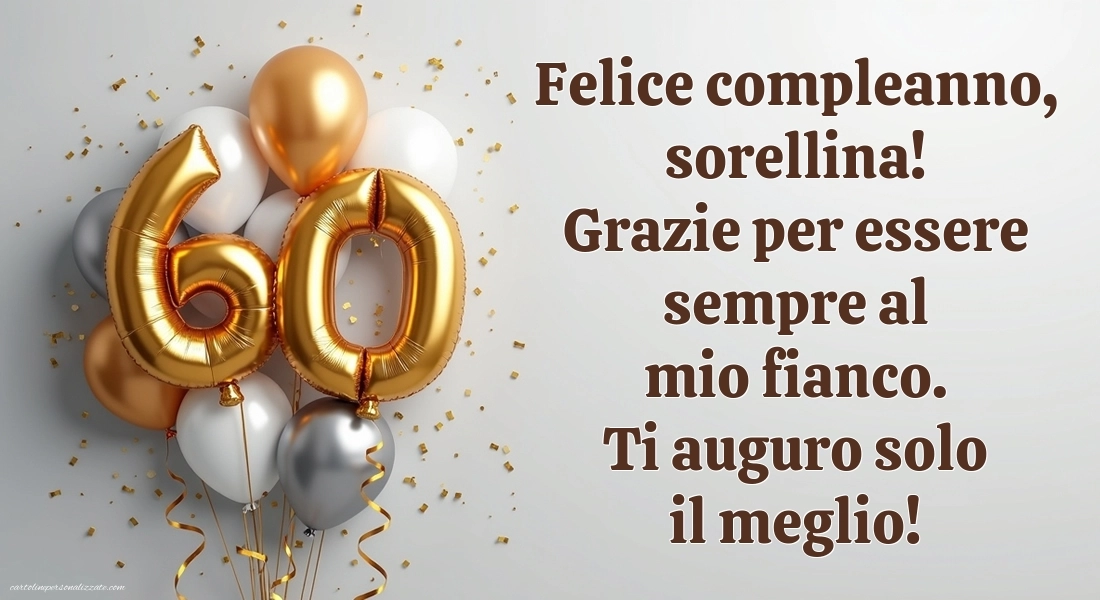 Immagini di Buon Compleanno 60 Anni Sorella: Palloncini