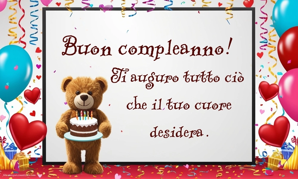 Immagini di Buon Compleanno: Orso e torta
