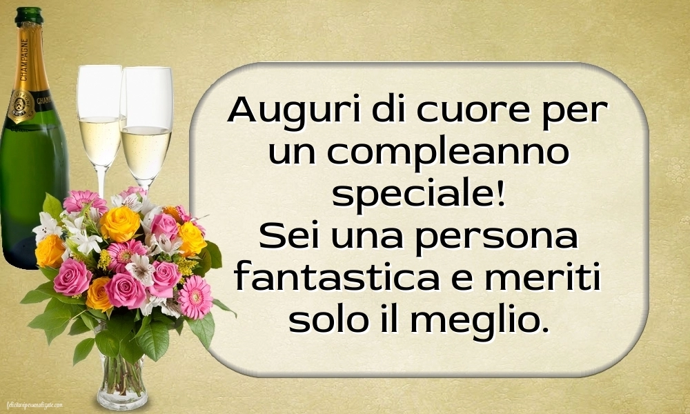 Immagini di Buon Compleanno Cognata: Champagne e fiori