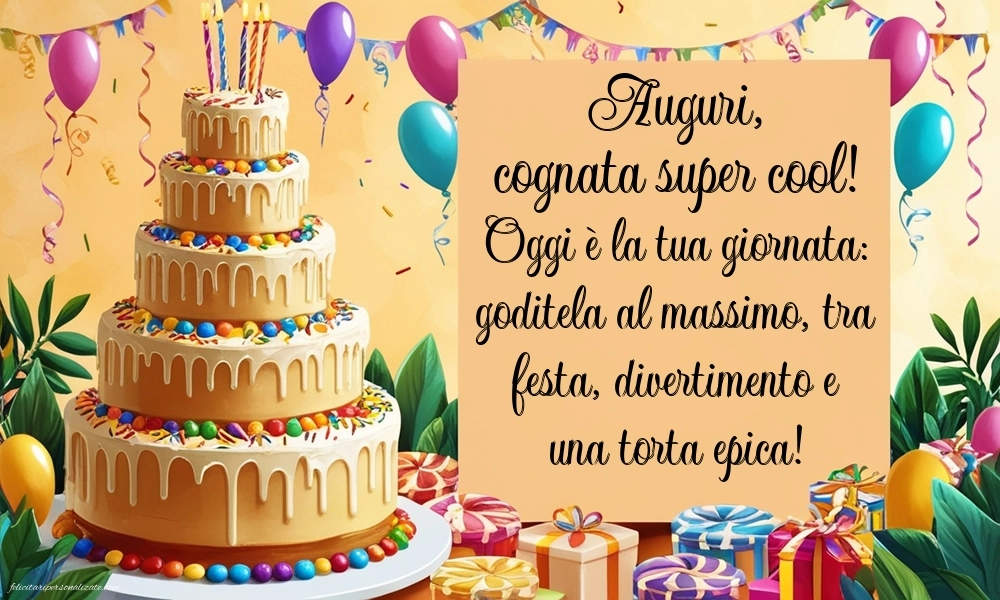 Le Più Belle Immagini di Buon Compleanno per tua Cognata: Torta