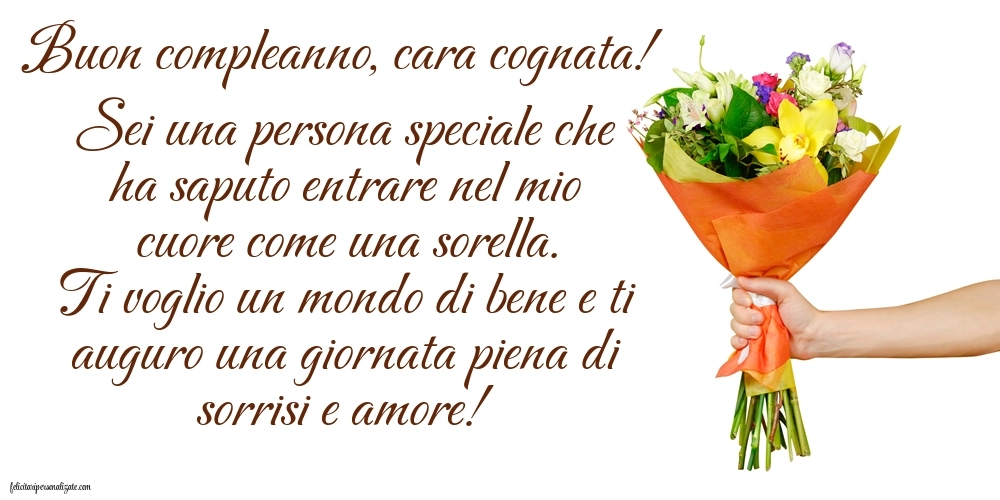 Immagini di Buon Compleanno Cognata: Mazzo di fiori