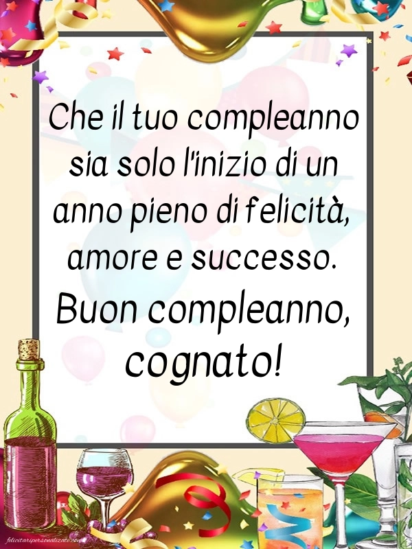Le Più Belle Immagini di Buon Compleanno per tuo Cognato: Coriandoli