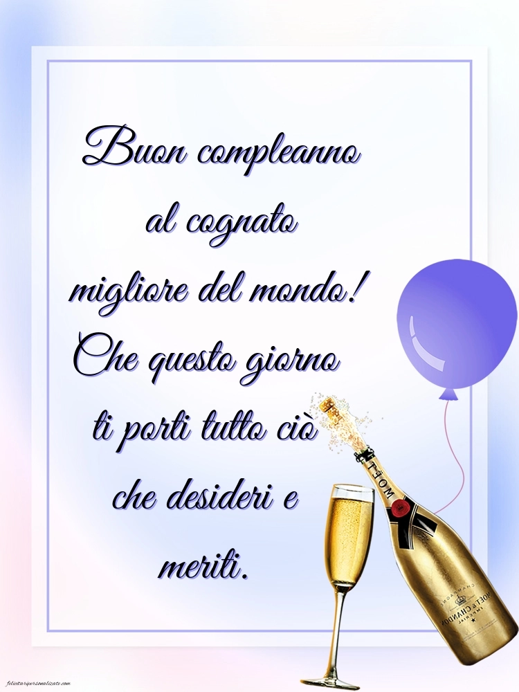 Immagini di Buon Compleanno Cognato: Champagne