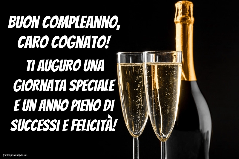 Le Più Belle Immagini di Buon Compleanno per tuo Cognato: Champagne