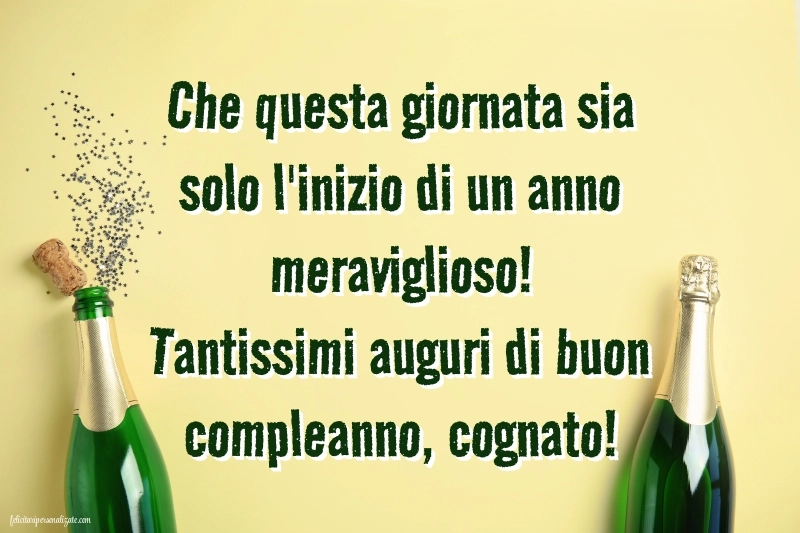 Immagini di Buon Compleanno Cognato: Champagne e coriandoli