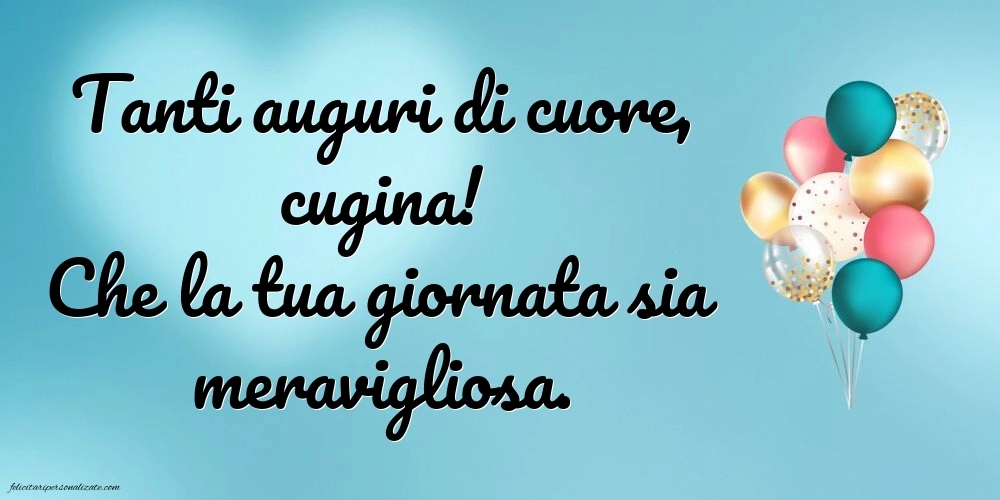 Immagini di Buon Compleanno Cugina: Palloncini
