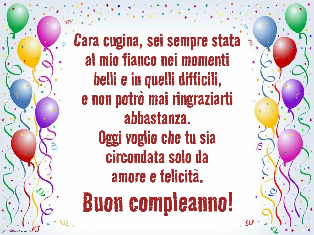 Le Più Belle Immagini di Buon Compleanno per tua Cugina: Palloncini