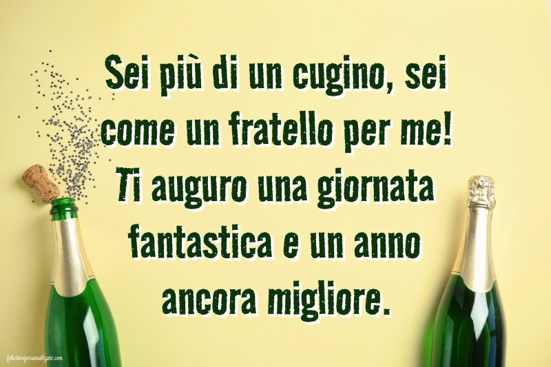 Le Più Belle Immagini di Buon Compleanno per tuo Cugino: Champagne e coriandoli
