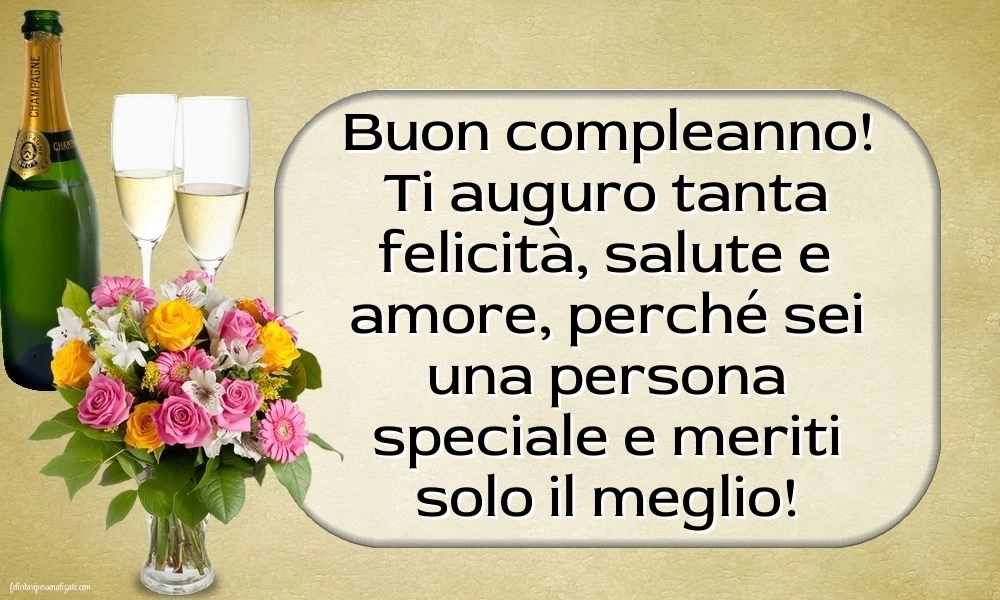 Le Più Belle Immagini di Buon Compleanno per tuo Cugino: Champagne e fiori