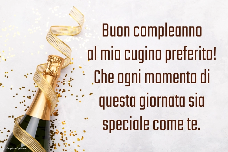 Le Più Belle Immagini di Buon Compleanno per tuo Cugino: Champagne