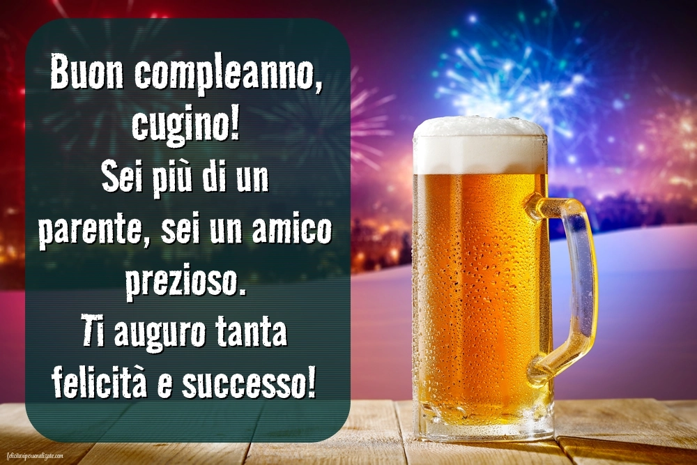 Le Più Belle Immagini di Buon Compleanno per tuo Cugino: Champagne