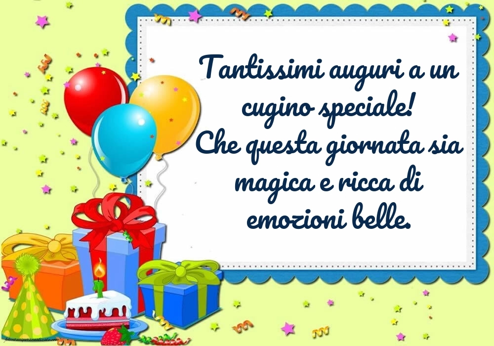 Le Più Belle Immagini di Buon Compleanno per tuo Cugino: Palloncini e regali