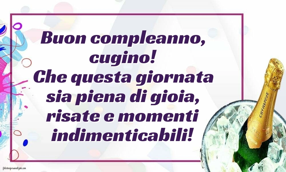 Le Più Belle Immagini di Buon Compleanno per tuo Cugino: Champagne