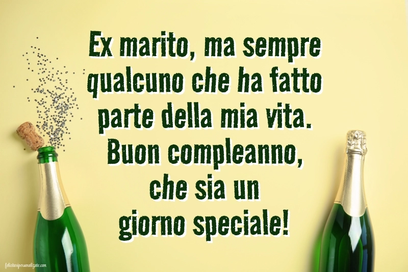 Immagini di Buon Compleanno per ex Marito: Champagne e coriandoli