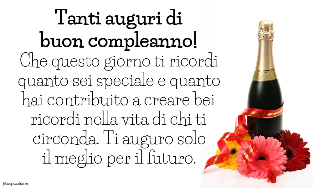 Immagini di Buon Compleanno alla ex Moglie: Champagne e fiori