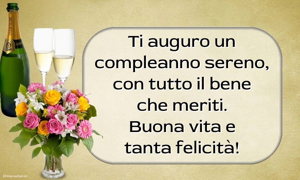 Immagini di Buon Compleanno alla ex Moglie: Champagne e fiori