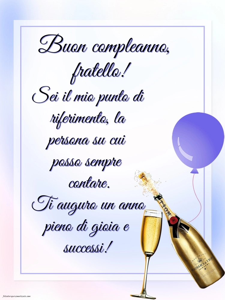 Le Più Belle Immagini di Buon Compleanno per tuo Fratello: Champagne