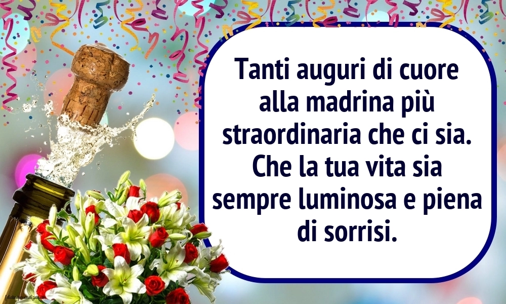 Le Più Belle Immagini di Buon Compleanno per tua Madrina: Champagne e fiori