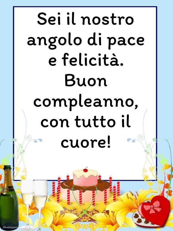 Le Più Belle Immagini di Buon Compleanno per Mamma e Nonna: Champagne e torta