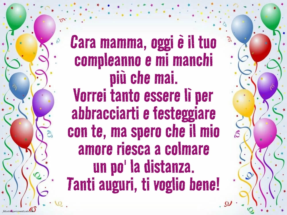 Immagini di Buon Compleanno Mamma Lontana: Palloncini