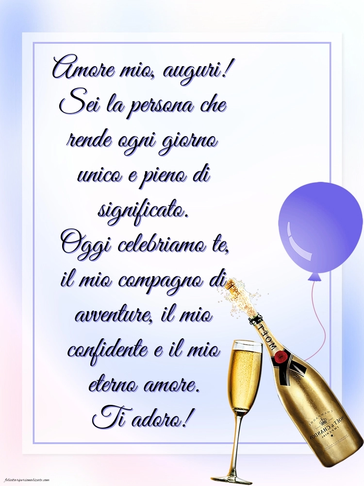 Immagini di Buon Compleanno per Marito: Champagne