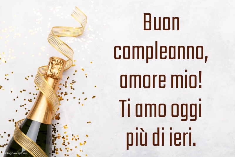 Immagini di Buon Compleanno per Marito: Champagne