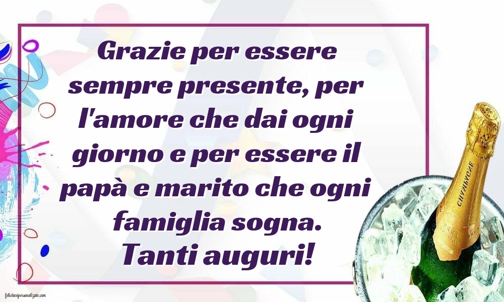 Caroline di Buon Compleanno per Marito e Papà: Champagne