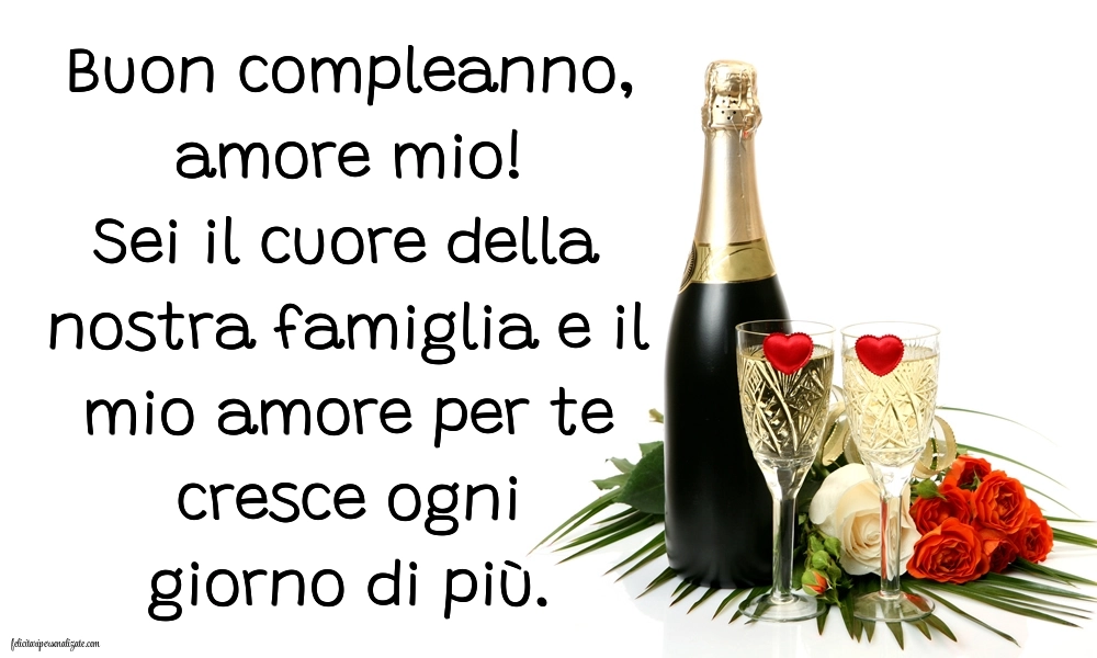 Caroline di Buon Compleanno per Marito e Papà: Champagne e fiori