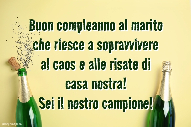 Immagini di Buon Compleanno per Marito e Papà: Champagne e coriandoli