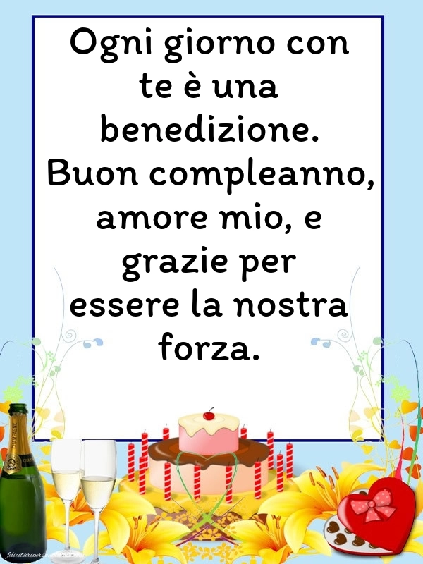 Caroline di Buon Compleanno per Marito e Papà: Champagne e torta