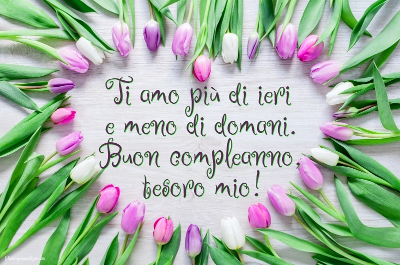 Immagini di Buon Compleanno per Moglie: Tulipani