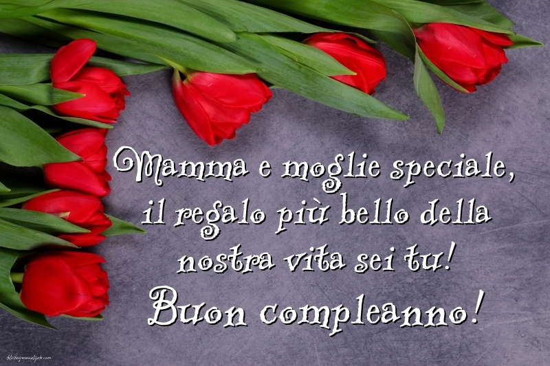 Caroline di Buon Compleanno per Moglie e Mamma: Fiori