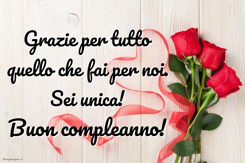 Immagini di Buon Compleanno Moglie e Mamma: Rose