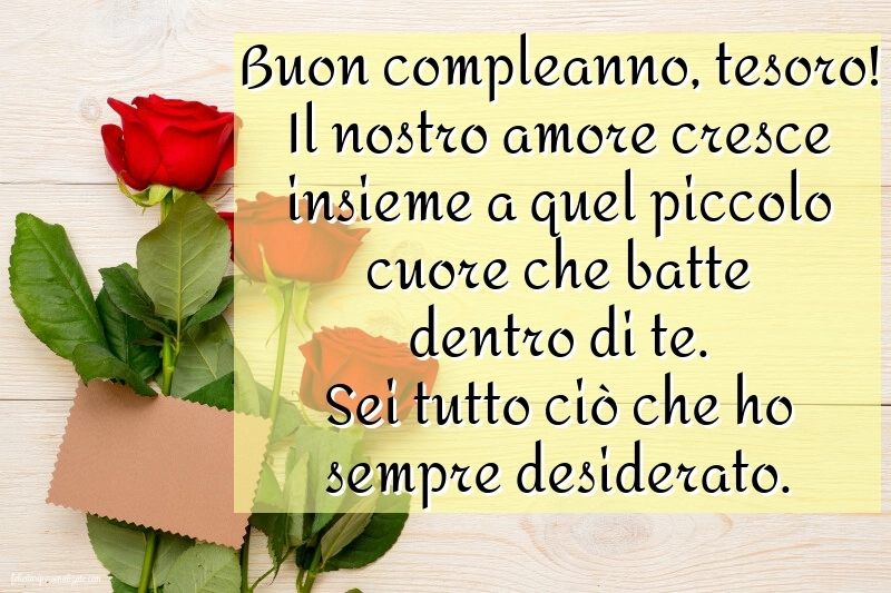 Immagini di Buon Compleanno alla Moglie Incinta: Rose